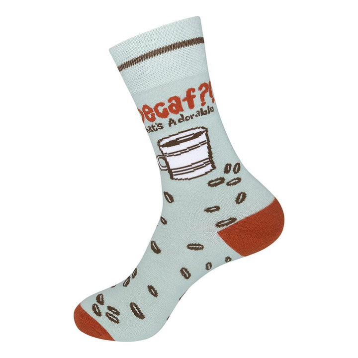 "Decaf? That’s Adorable" Coffee Crew Socks | Unisex - Knock Your Socks Off