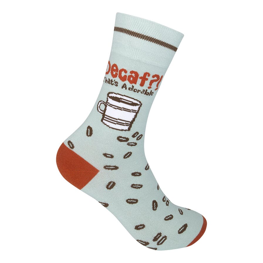 "Decaf? That’s Adorable" Coffee Crew Socks | Unisex - Knock Your Socks Off