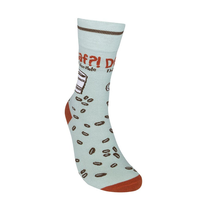 "Decaf? That’s Adorable" Coffee Crew Socks | Unisex - Knock Your Socks Off