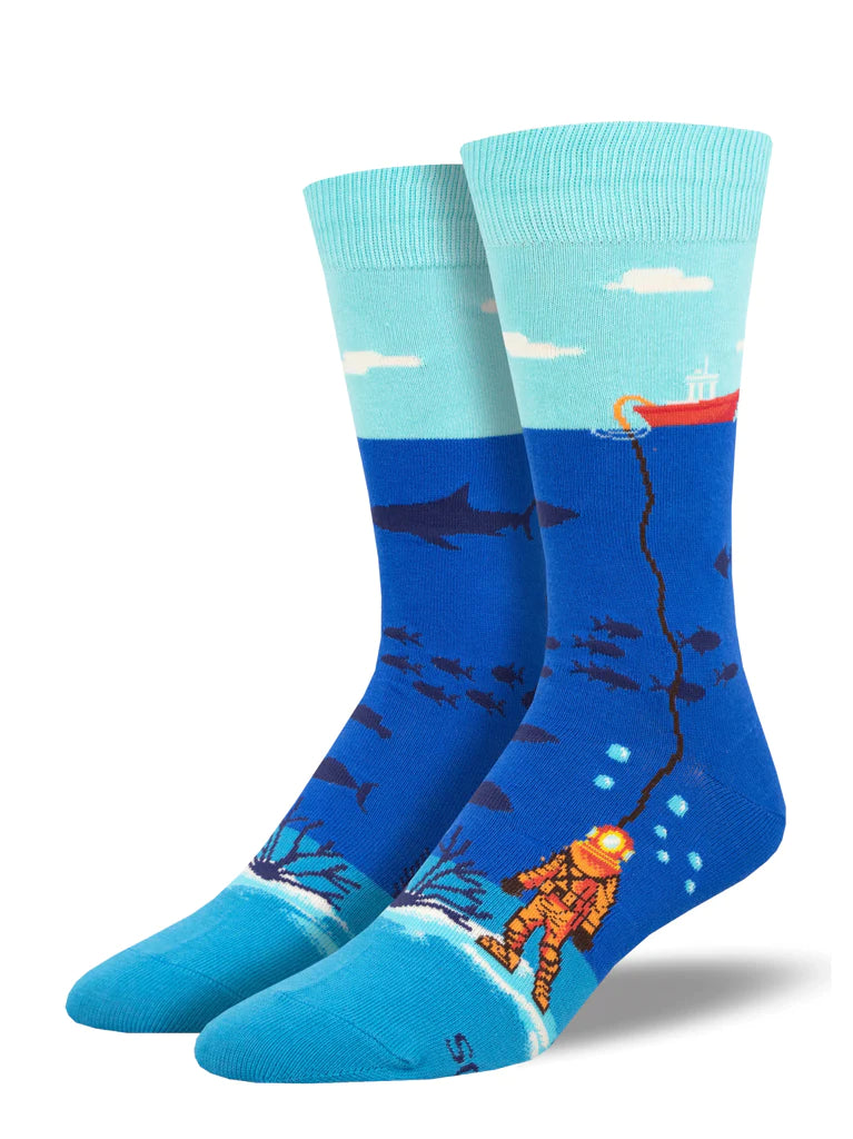 Deep Sea Diver Crew Socks | Men's - Knock Your Socks Off