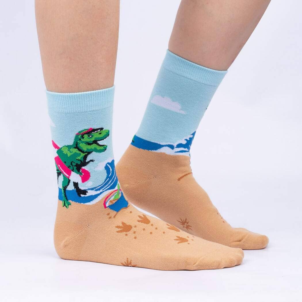 Dinos Gone Wild Crew Socks | Women's - Knock Your Socks Off