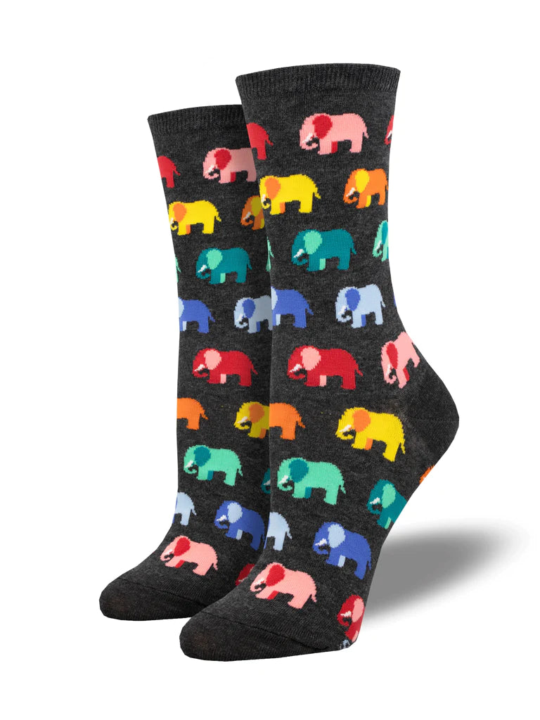 Elephant In The Room Crew Socks | Women's - Knock Your Socks Off