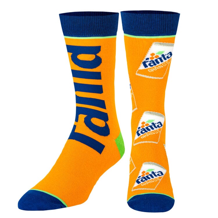 Fanta Orange Split Crew Socks | Men's - Knock Your Socks Off