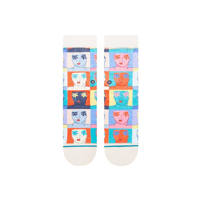 Flower Faces Crew Socks | Women's - Knock Your Socks Off