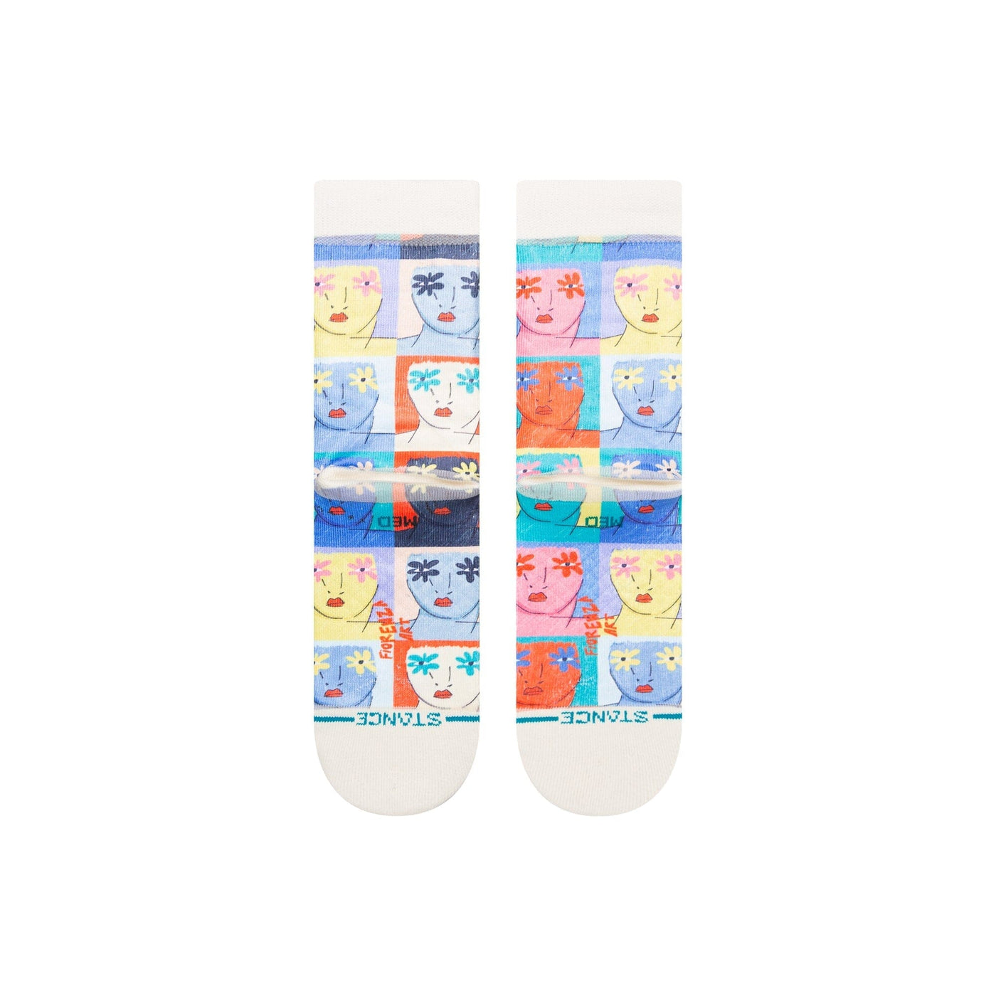 Flower Faces Crew Socks | Women's - Knock Your Socks Off