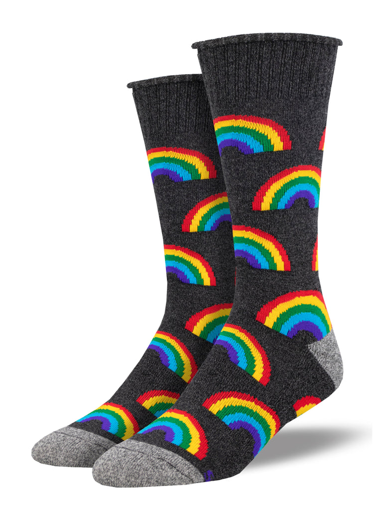 Follow the Rainbow - Recycled Cotton Crew Socks | Men's - Knock Your Socks Off