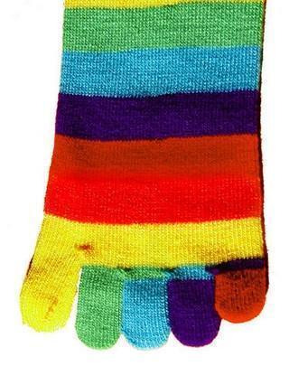 Foot Traffic - Rainbow Striped Knee High Toe Socks | Kids' - Knock Your Socks Off