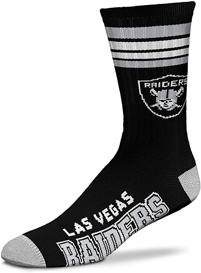 For Bare Feet - Las Vegas Raiders NFL Crew Socks | Men's - Knock Your Socks Off