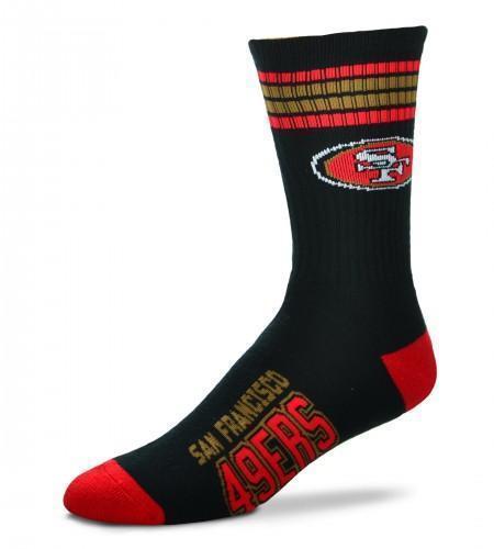 For Bare Feet - San Francisco 49ers NFL Crew Socks | Men's - Knock Your Socks Off