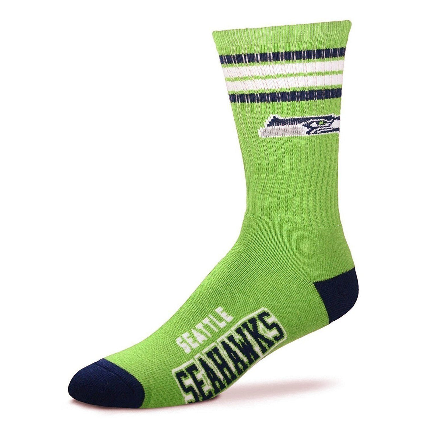 For Bare Feet - Seattle Seahawks NFL Crew Socks | Men's - Knock Your Socks Off