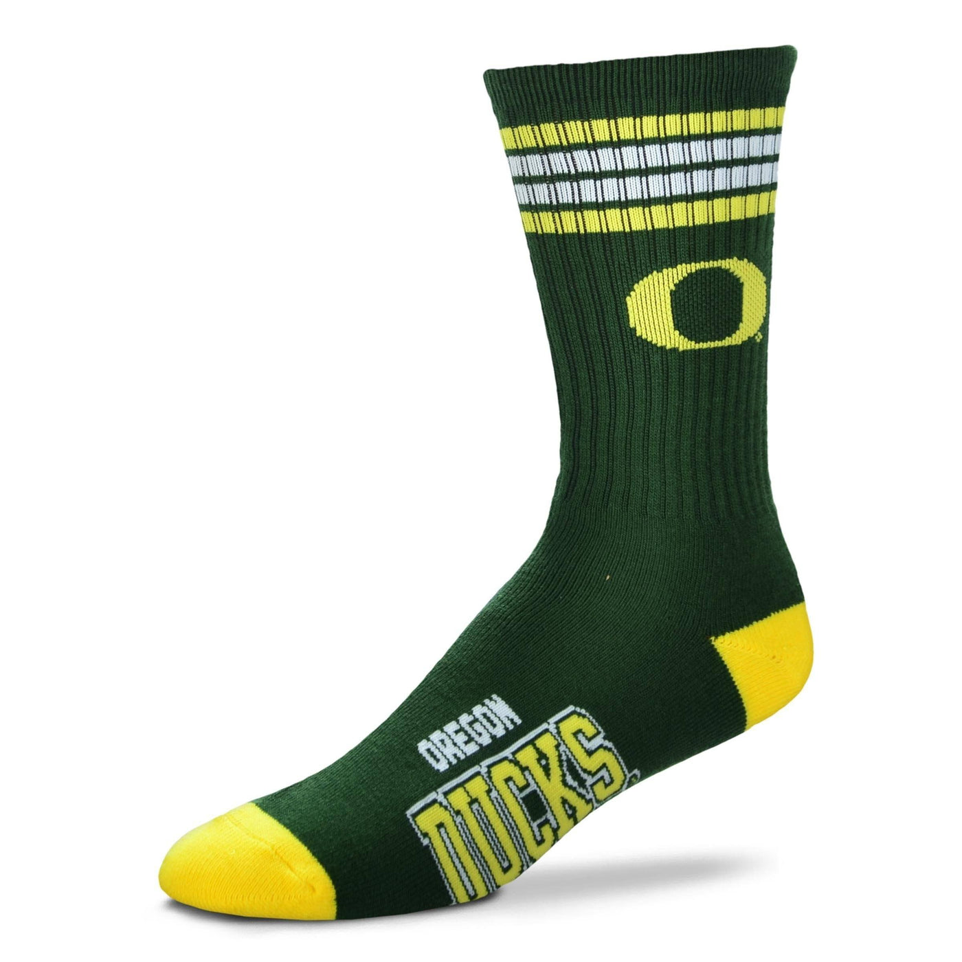 For Bare Feet - University of Oregon Ducks Crew Socks | Men's - Knock Your Socks Off