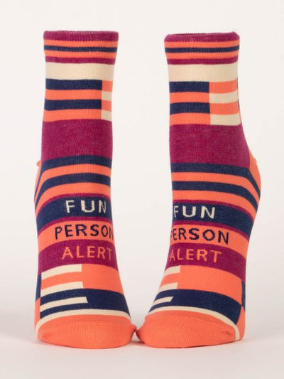 "Fun Person Alert" Ankle Socks | Women's - Knock Your Socks Off