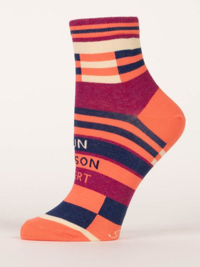 "Fun Person Alert" Ankle Socks | Women's - Knock Your Socks Off