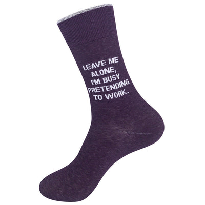 Funatic - Leave Me Alone, I'm Busy Pretending to Work Crew Socks | Men's / Women's - Knock Your Socks Off