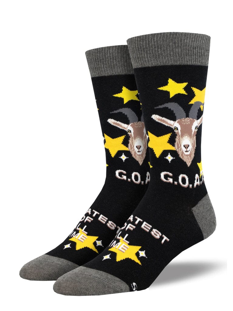 "G.O.A.T." Crew Socks | Men's - Knock Your Socks Off