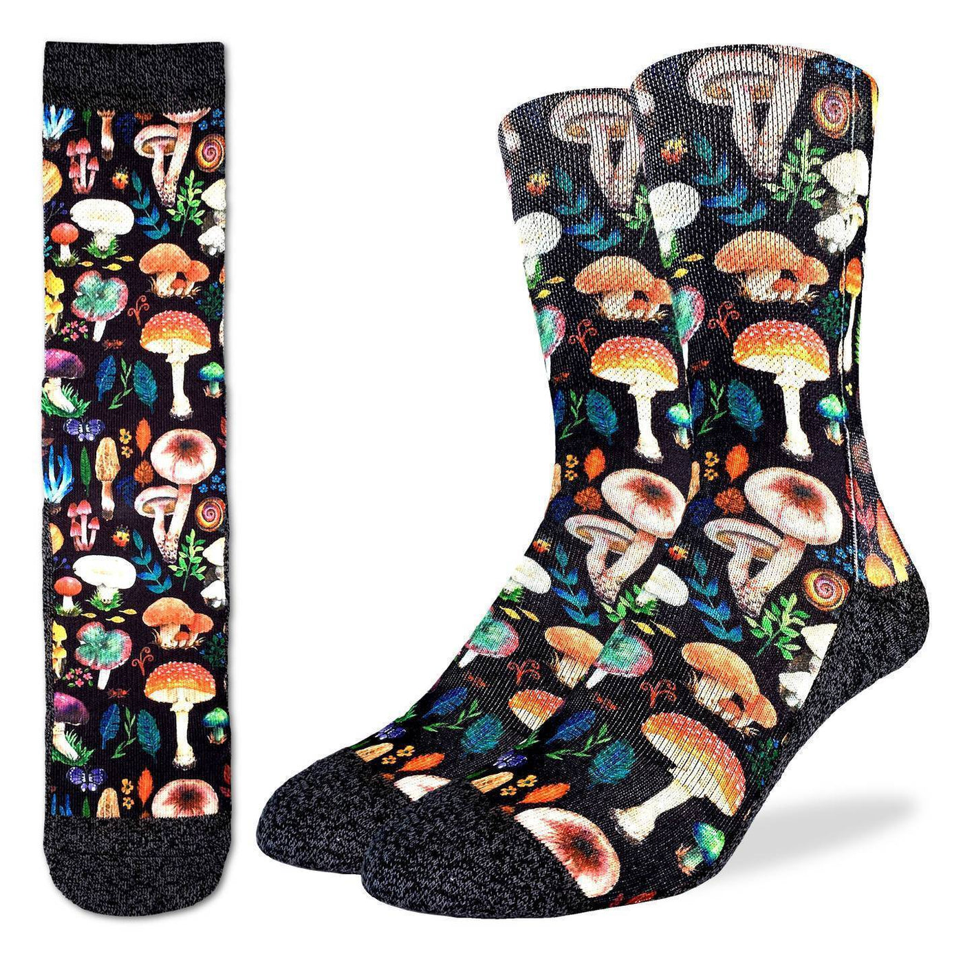 Good Luck Sock - Mushrooms Crew Socks | Men's - Knock Your Socks Off