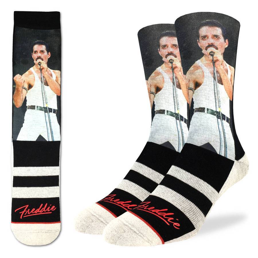 Good Luck Sock - Queen "Freddie at Live Aid" Crew Socks | Men's - Knock Your Socks Off