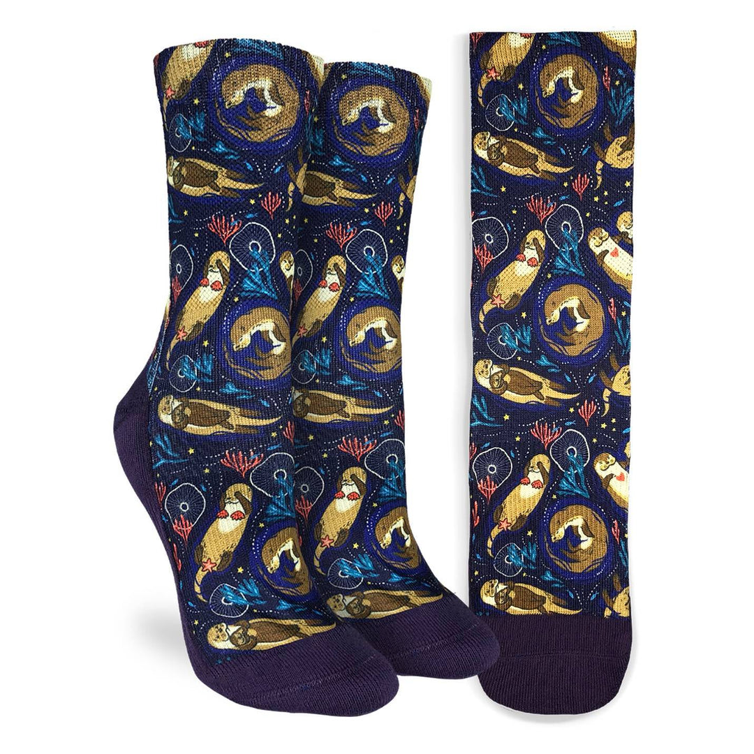 Good Luck Sock - Sea Otters Crew Socks | Women's - Knock Your Socks Off