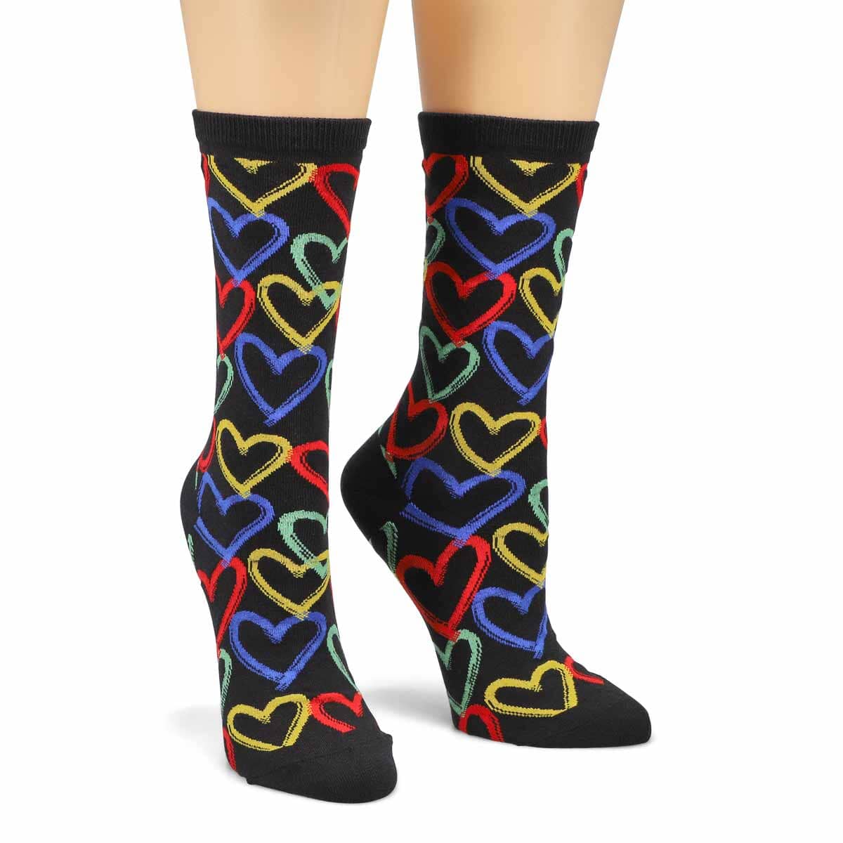 Graffiti Hearts Crew Socks | Women's - Knock Your Socks Off