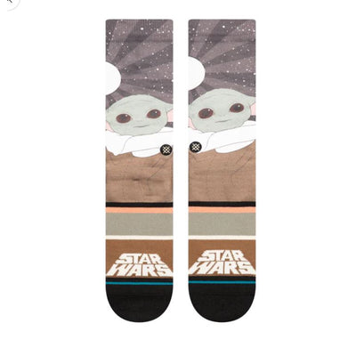 Grogu By Jaz - Splattergrey Crew Socks | Men's - Knock Your Socks Off