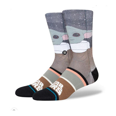 Grogu By Jaz - Splattergrey Crew Socks | Men's - Knock Your Socks Off