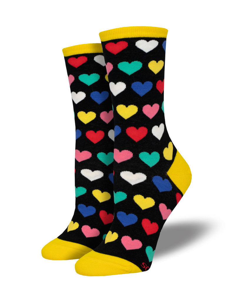 Heart To Heart Crew Socks | Women's - Knock Your Socks Off