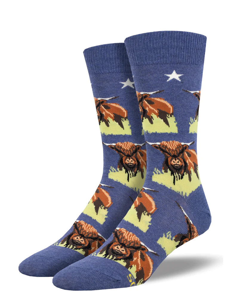 Highland Cows Crew Socks | Men's - Knock Your Socks Off