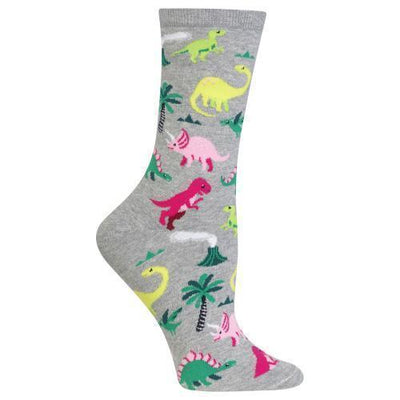 HOT SOX - Dinosaurs Crew Socks | Women's - Knock Your Socks Off