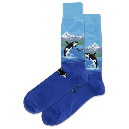 HOT SOX - Orca Whales Crew Socks | Men's - Knock Your Socks Off