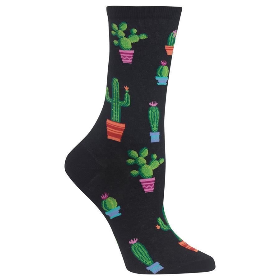 HOT SOX - Potted Cactus Crew Socks | Women's - Knock Your Socks Off