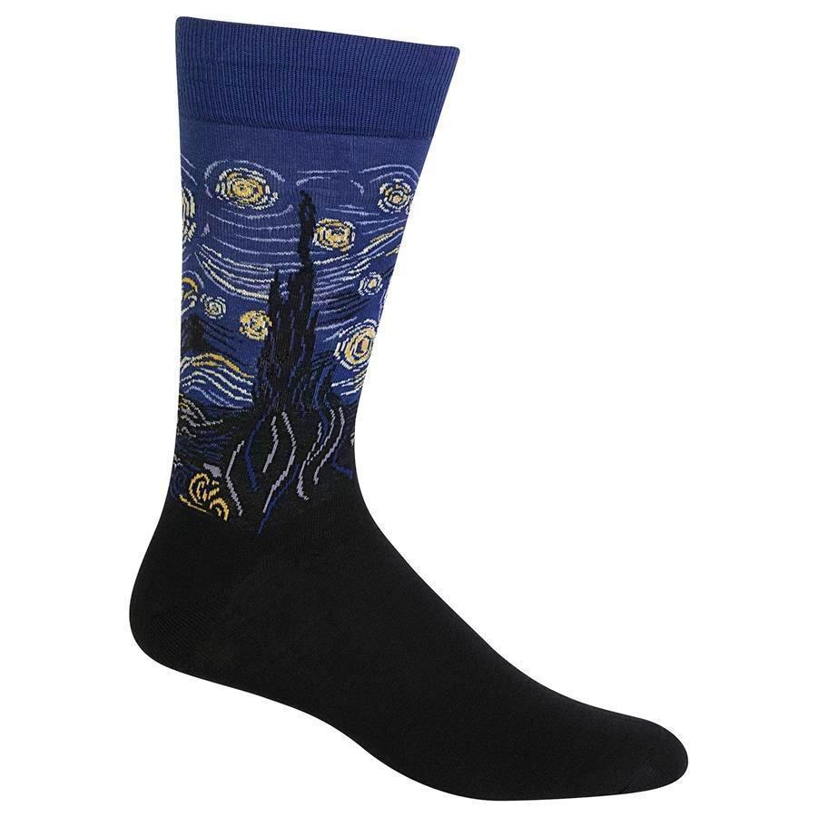 HOT SOX - Starry Night Crew Socks | Men's - Knock Your Socks Off