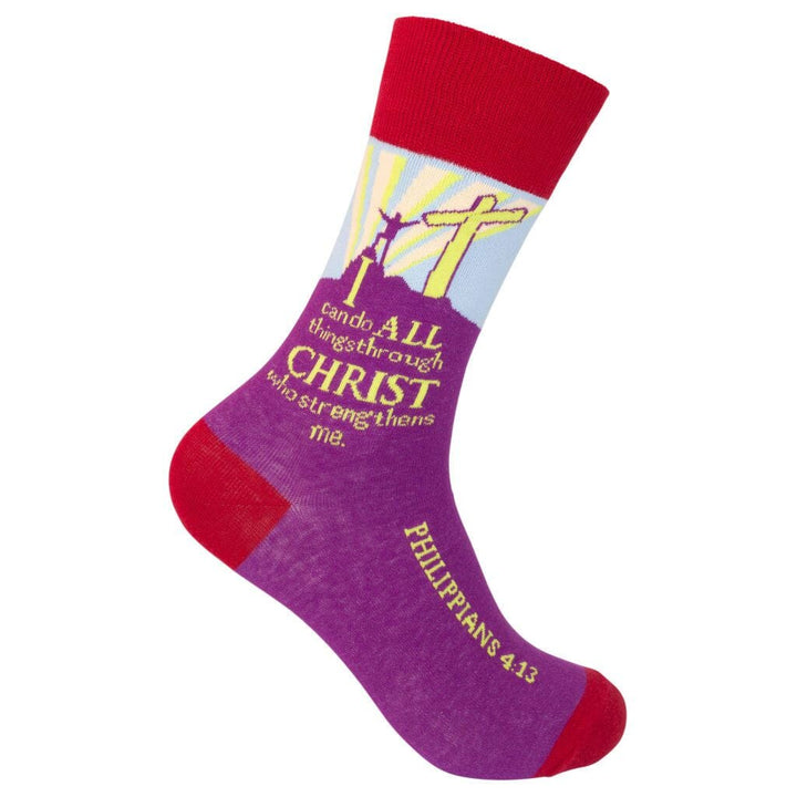 I Can Do All Things Through Christ Crew Socks | Unisex - Knock Your Socks Off