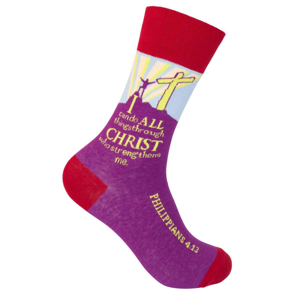 I Can Do All Things Through Christ Crew Socks | Unisex - Knock Your Socks Off