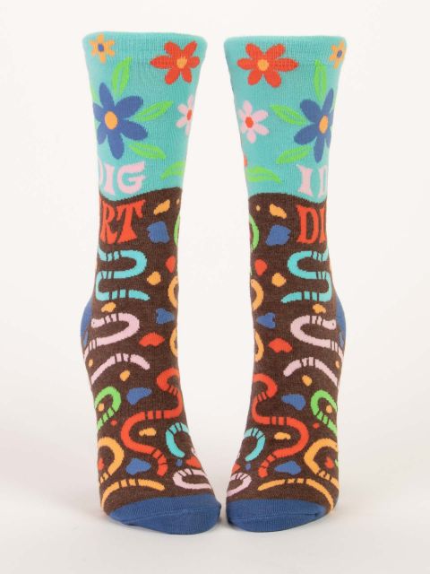 I Dig Dirt Crew Socks | Women's - Knock Your Socks Off