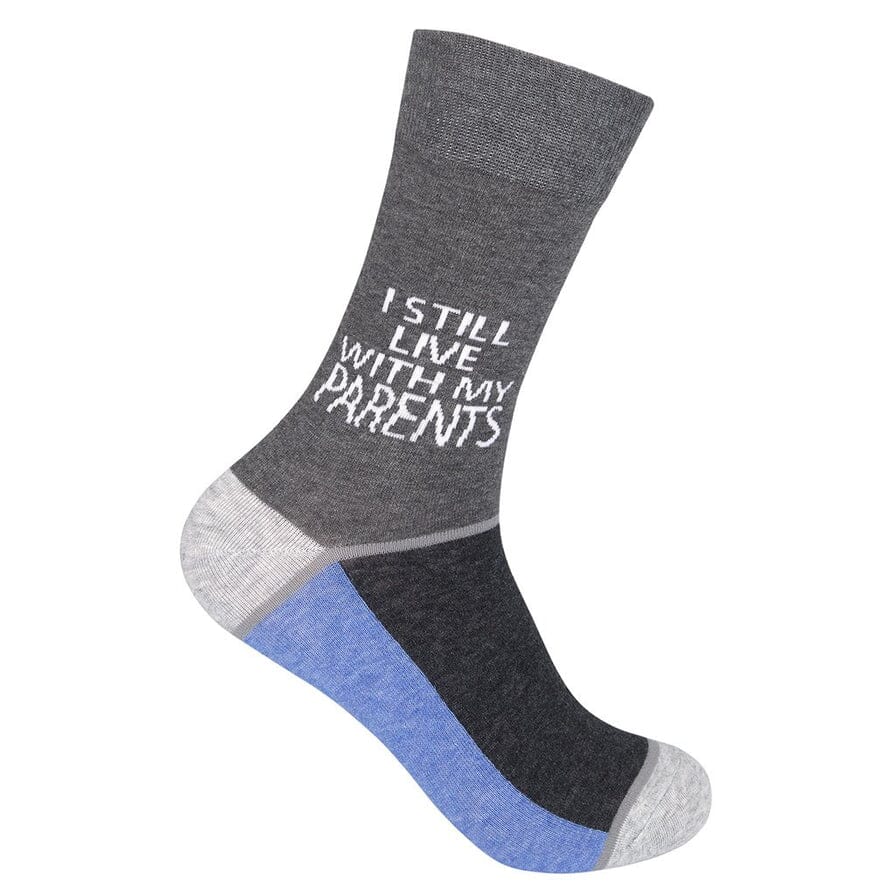 Gray crew sock toe-down reading &