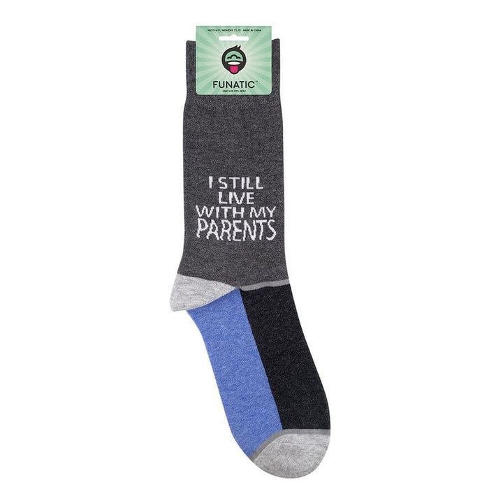 Gray novelty sock with Funatic header card showing the &