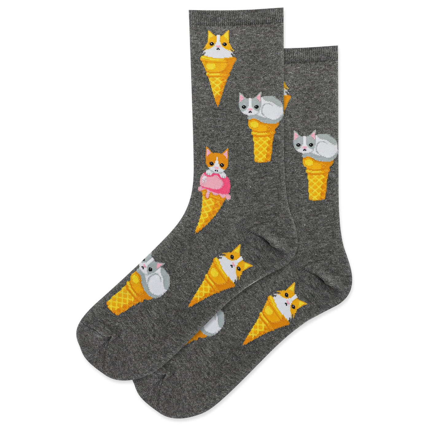 Ice Cream Cat Crew Socks | Women's - Knock Your Socks Off