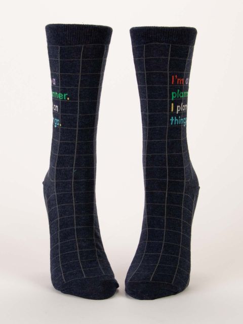 I'm A Planner, I Plan Things Crew Socks | Women's - Knock Your Socks Off