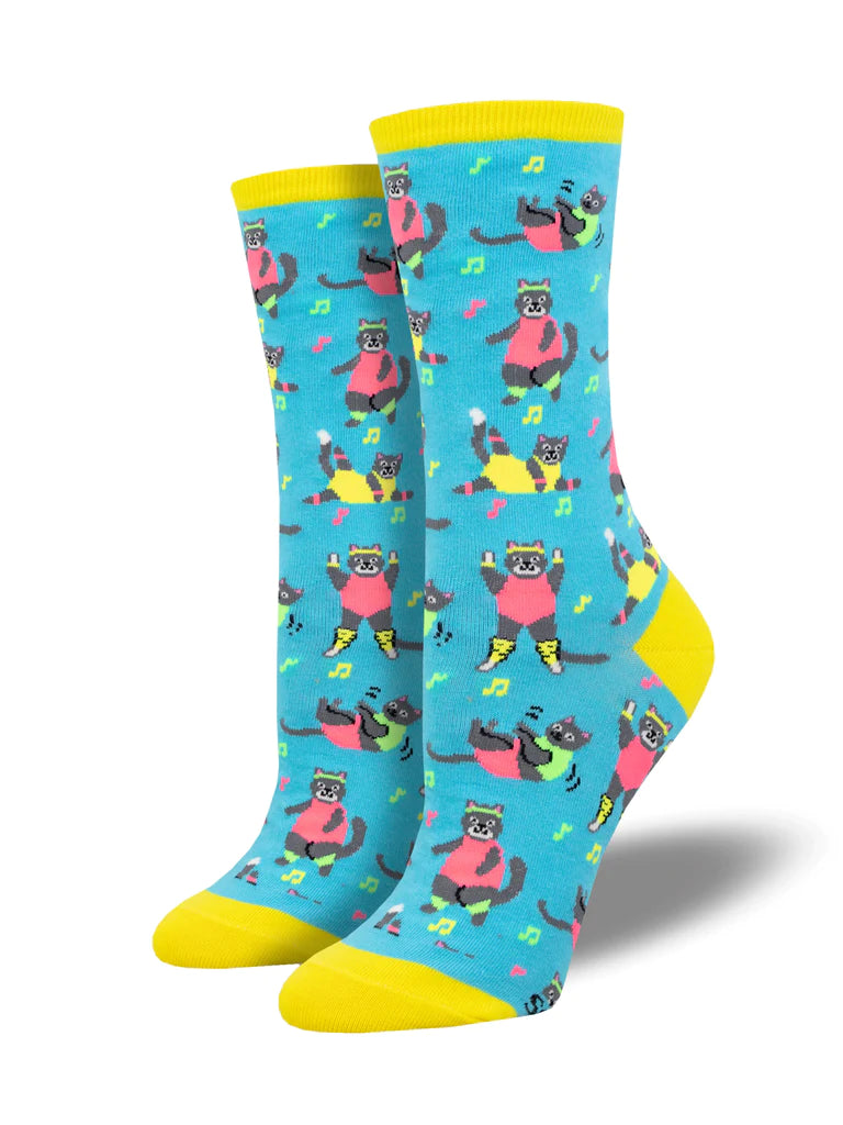 Jazzercise Cats Crew Socks | Women's - Knock Your Socks Off