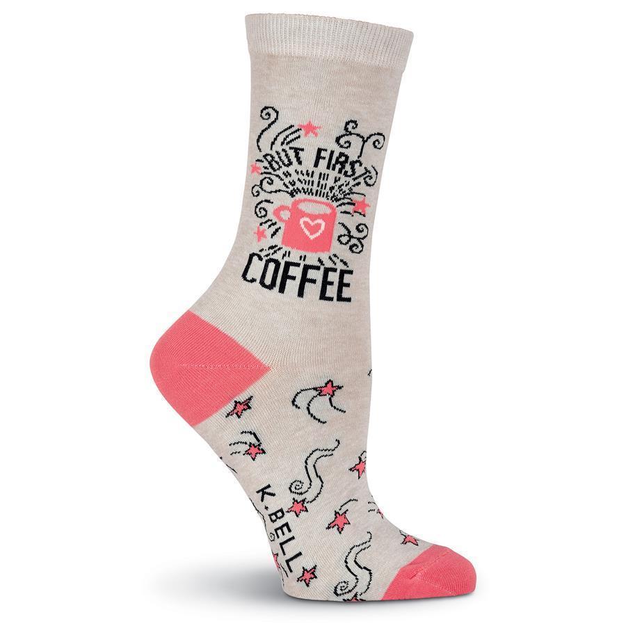 K. Bell - But First Coffee Crew Socks | Women's - Knock Your Socks Off