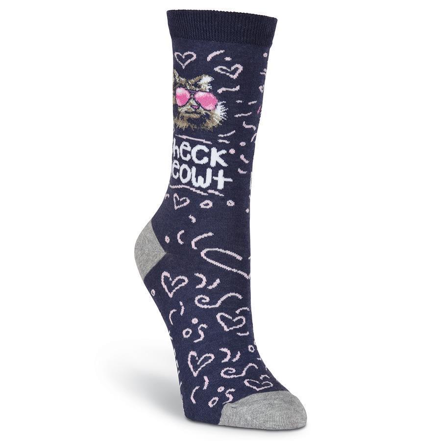 K. Bell - Check Meowt Crew Socks | Women's - Knock Your Socks Off