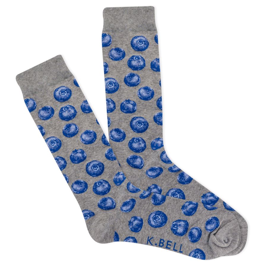 K.Bell - Blueberries Crew Socks | Men's - Knock Your Socks Off