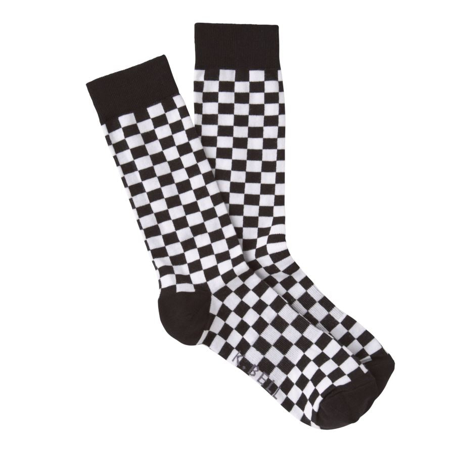 K.Bell - Checkerboard Crew Socks | Men's - Knock Your Socks Off