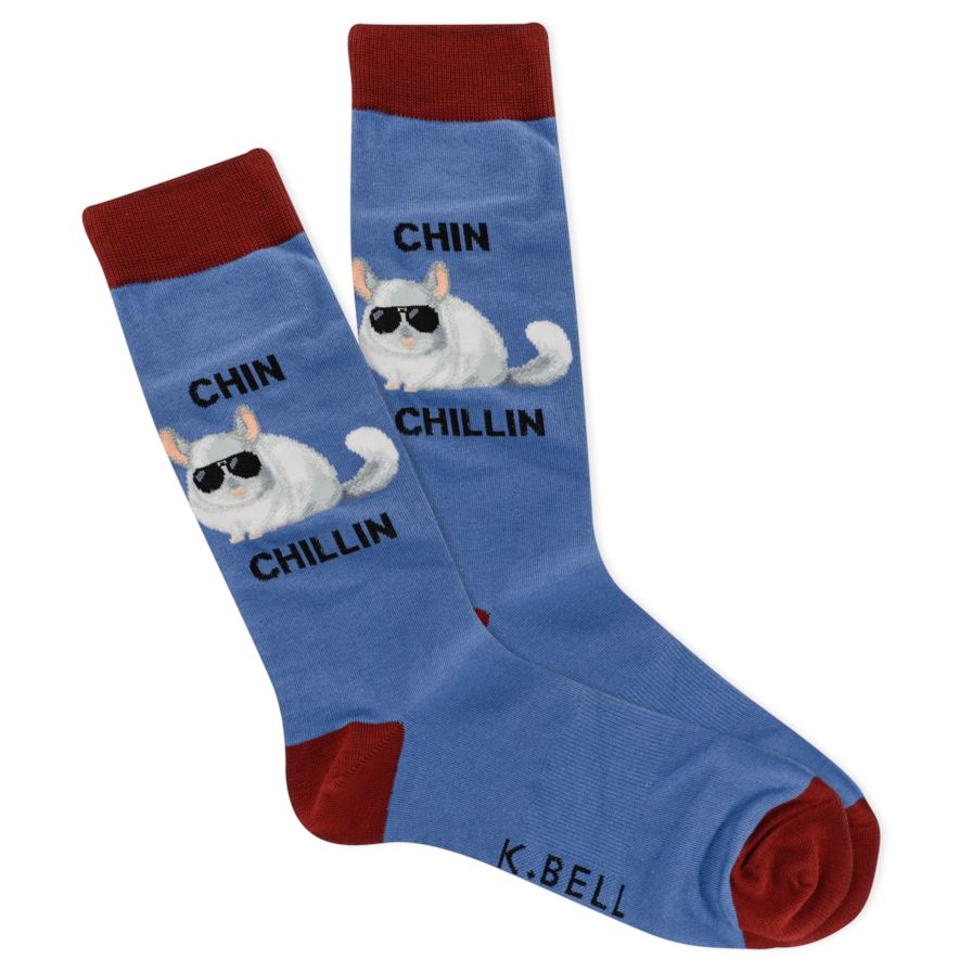 K.Bell - "Chin Chillin" Chinchilla Crew Socks | Men's - Knock Your Socks Off