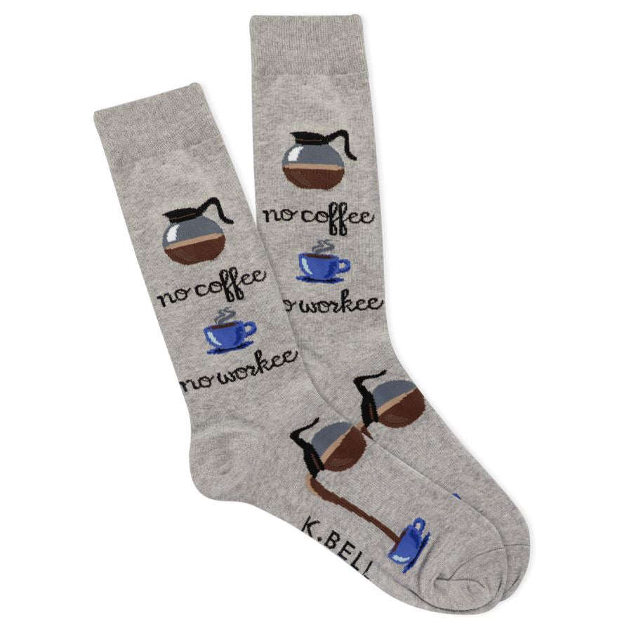 K.Bell - No Coffee No Workee Crew Socks | Men's - Knock Your Socks Off