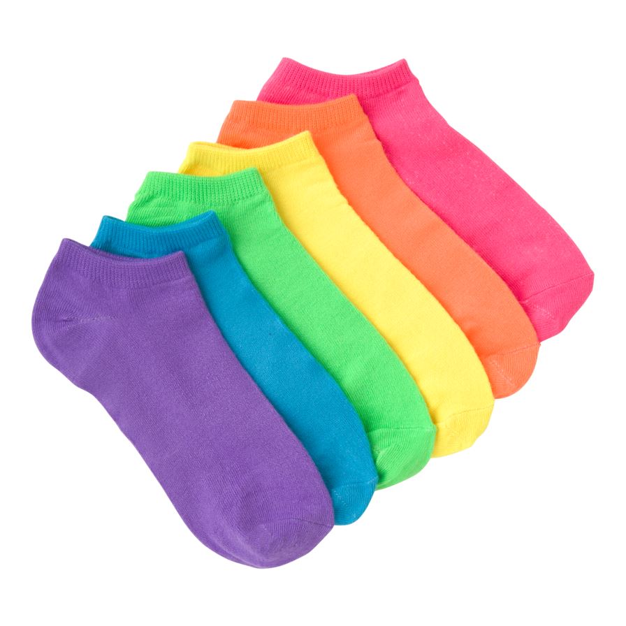 K.Bell - Solid Neon Six Pair Pack Ankle Socks | Women's - Knock Your Socks Off