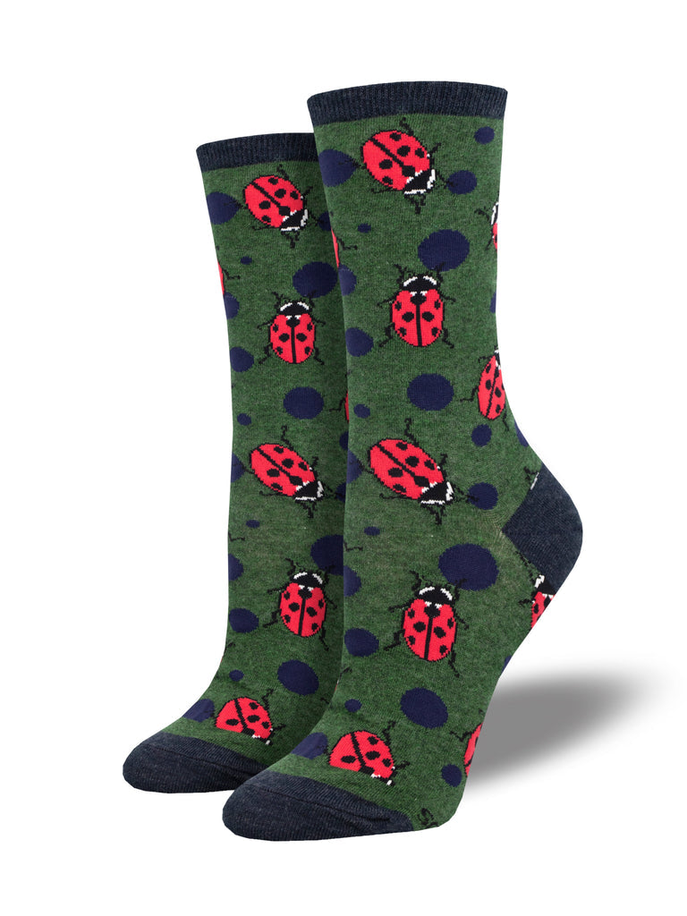 Ladybugs Crew Socks | Women's - Knock Your Socks Off