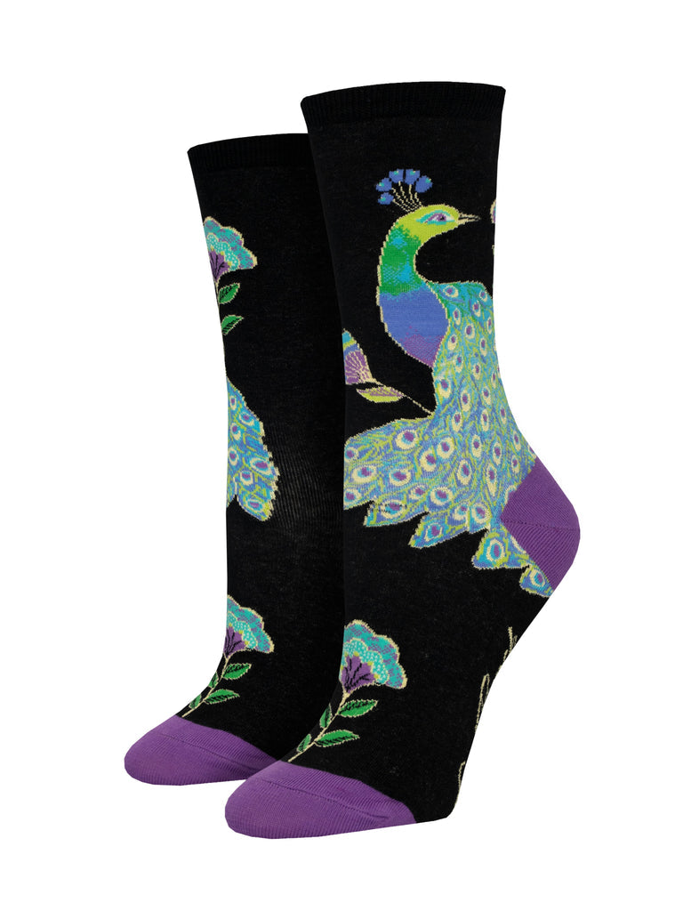 Laurel Burch Intricate Peacock Crew Socks | Women's - Knock Your Socks Off