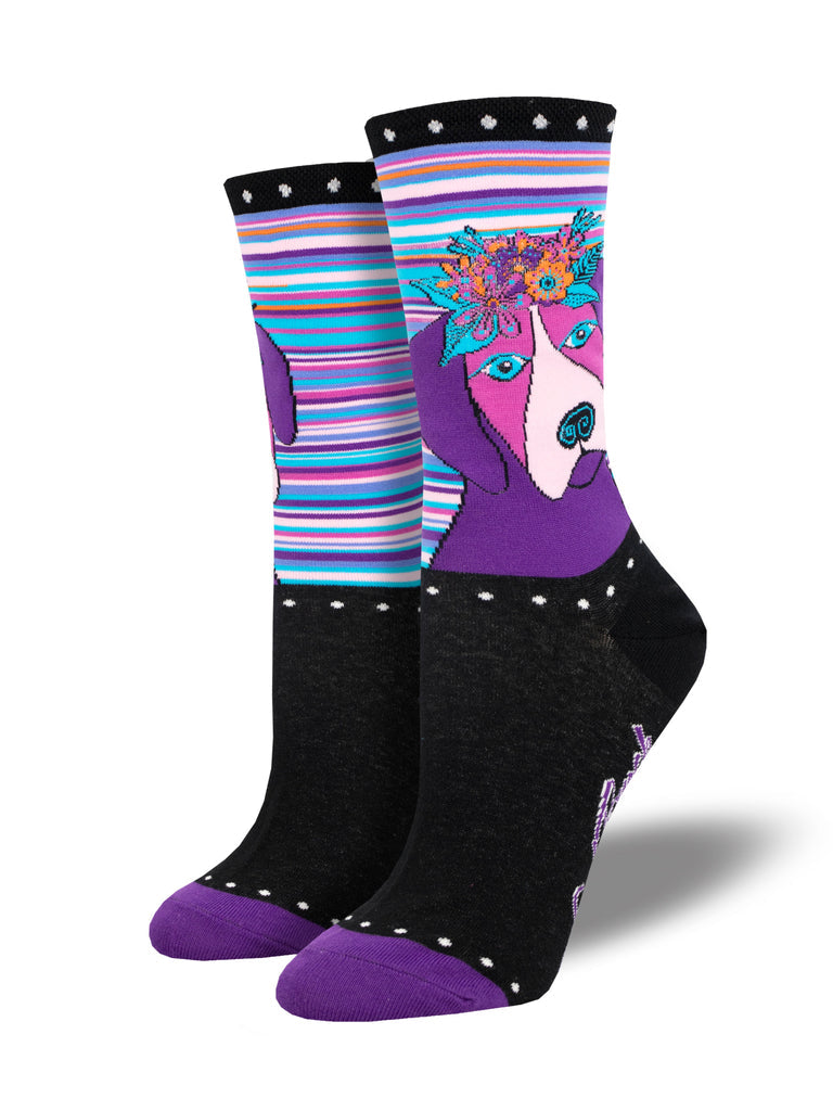 Laurel Burch Violet Crew Socks | Women's - Knock Your Socks Off