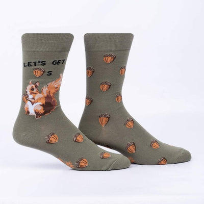 Lets Get Nuts Crew Socks | Men's - Knock Your Socks Off